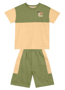 Conj. Camiseta E Bermuda Marrom Claro