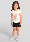Conj. Blusa E Shorts Natural