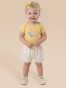 Conj. Body E Bermuda Amarelo Claro