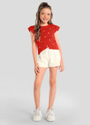 Conj. Blusa E Shorts Vermelho