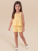 Conj. Blusa E Shorts Amarelo Claro