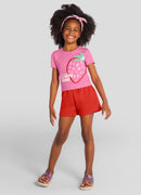 Conj. Blusa E Shorts Rosa
