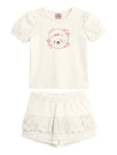 Conj. Blusa E Shorts Saia Natural