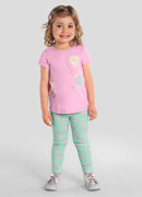 Conj. Blusa E Calça Legging Rosa Claro