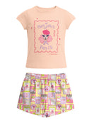 Conj. Blusa E Shorts Rosa Claro