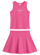 Conj. Blusa E Saia Shorts Rosa