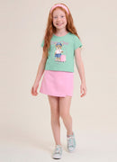 Conj. Blusa E Shorts Saia Verde Claro