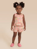 Conj. Blusa E Shorts Rosa Claro