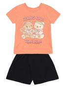 Conj. Blusa E Shorts Rosa Coral
