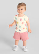 Conj. Blusa E Shorts Natural
