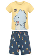 Conj. Camiseta E Bermuda Amarelo Claro