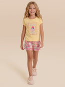 Conj. Blusa E Shorts Amarelo Claro