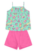 Conj. Blusa E Shorts Verde Claro