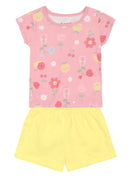 Conj. Blusa E Shorts Rosa Claro