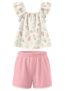 Conj. Blusa E Shorts Natural