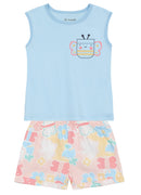 Conj. Blusa E Shorts Azul Claro