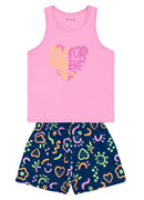 Conj. Blusa E Shorts Rosa Claro