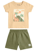 Conj. Camiseta E Bermuda Bege