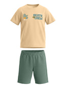Conj. Camiseta E Bermuda Bege