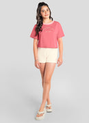 Conj. Blusa E Shorts Rosa Escuro