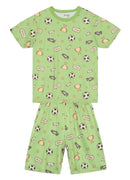 Pijama Camiseta E Bermuda Verde Claro