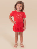 Conj. Blusa E Shorts Saia Vermelho