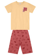 Conj. Camiseta E Bermuda Bege