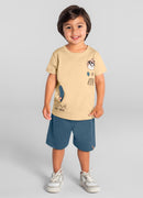 Conj. Camiseta E Bermuda Bege