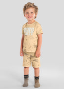 Pijama Camiseta E Bermuda Bege
