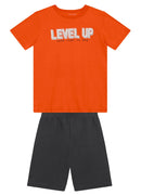 Conj. Camiseta E Bermuda Laranja Escuro