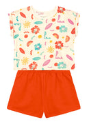 Conj. Blusa E Shorts Natural