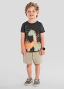 Conj. Camiseta E Bermuda Cinza Escuro