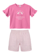 Conj. Blusa E Shorts Rosa