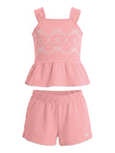 Conj. Blusa E Shorts Rosa Claro