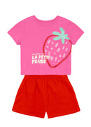 Conj. Blusa E Shorts Rosa
