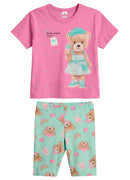 Conj. Blusa E Ciclista Rosa