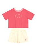 Conj. Blusa E Shorts Rosa Escuro
