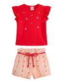 Conj. Blusa E Shorts Vermelho