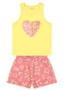 Conj. Blusa E Shorts Amarelo Claro