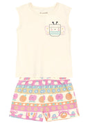 Conj. Blusa E Shorts Natural