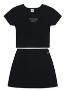Conj. Blusa E Saia Shorts Preto