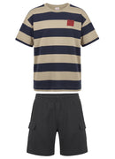 Conj. Camiseta E Bermuda Marrom Claro