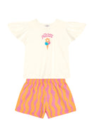 Conj. Blusa E Shorts Natural