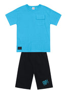 Conj. Camiseta E Bermuda Azul Claro