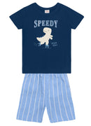 Conj. Camiseta E Bermuda Azul Escuro
