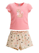 Conj. Blusa E Shorts Rosa Claro