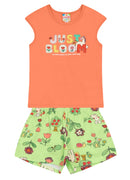 Conj. Blusa E Shorts Laranja Claro