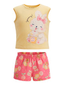 Conj. Blusa E Shorts Amarelo Claro