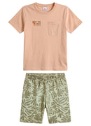 Conj. Camiseta E Bermuda Bege