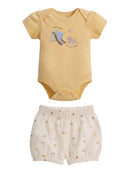 Conj. Body E Bermuda Amarelo Claro